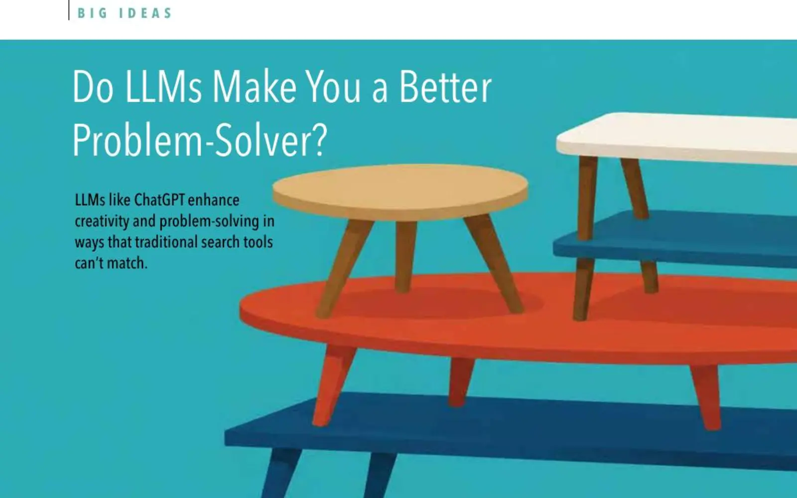 Opening page of the Rice Business Wisdom feature Do LLMs Make You a Better Problem-Solver
