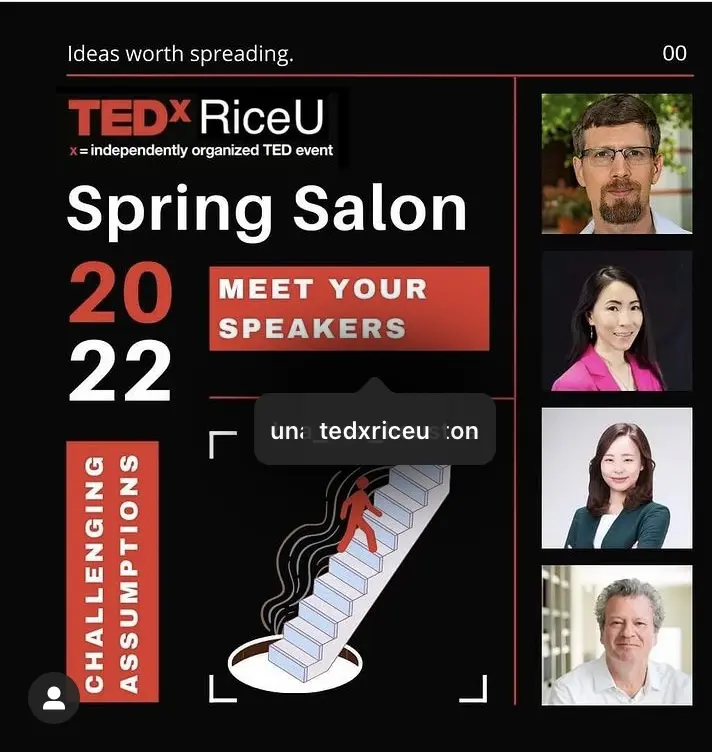 Poster for the 2022 TEDxRiceU Spring Salon